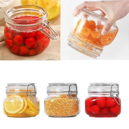 Square/Hexagonal Glass Food Storage Jars with Airtight Clamp Lids