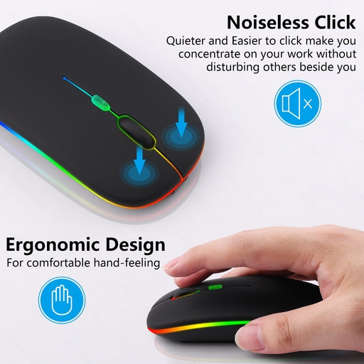Tablet Phone Computer Bluetooth Wireless Mouse Charging/Battery Mouse Luminous 2.4G USB Wireless