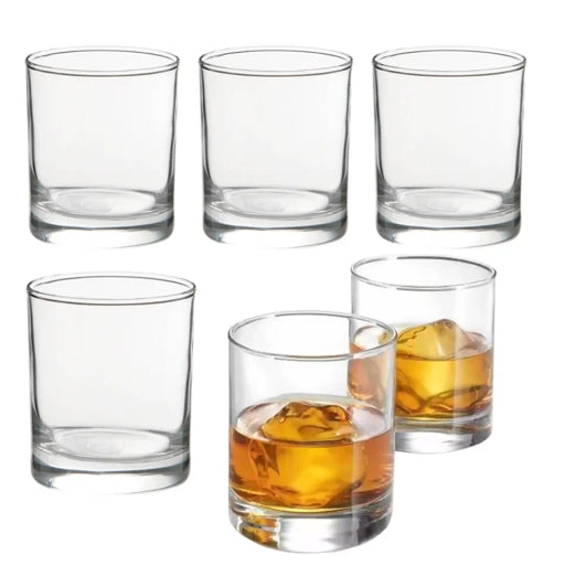 Red Cherry -Twisted Shape Whiskey Glass Glass 255 Ml (6 Glasses Set/ 12 Glasses Set)
