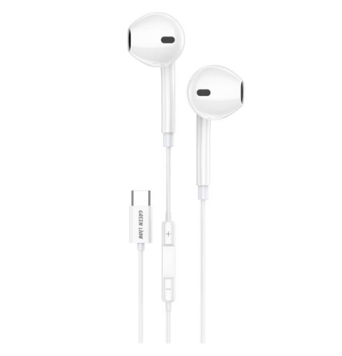 Green Lion Wired Stereo Earphones with Type-C Connector