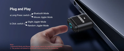 UGREEN Bluetooth 5.3 Adapter & Undetectable Mouse Jiggler, USB Bluetooth Dongle for Computer Laptop, USB Mouse Mover with Switch Button, 2 Jiggle Modes, Plug and Play