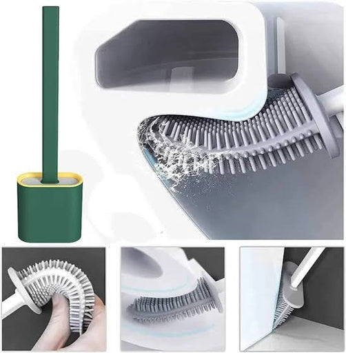 Silicone Toilet Brush with Holder Set