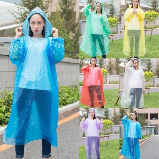 Portable Normal Quality Raincoats for Adults Model 2 (Like Shopping Bag Material - Random Clr)