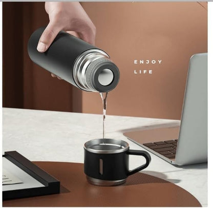 500Ml Stainless Steel Vacuum Flask Gift Set with 3 Mugs