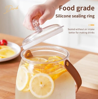Cold Drink Dispenser with Sealed Stainless-Steel Spigot and Filtering Lid, Portable Beverage Jug