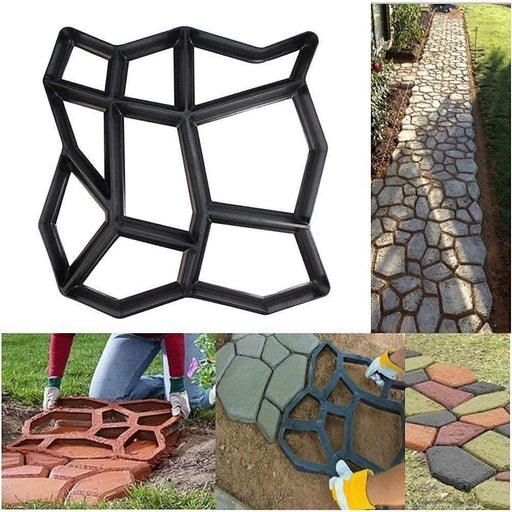 Building Paths Mold Country Stone Concrete Pattern Walk Stepping Maker Mould DIY