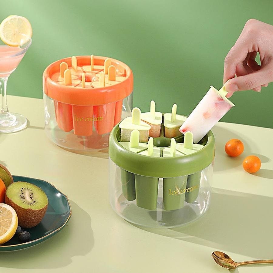 8 Pieces Ice Cream Molds Reusable Popsicle Mold Set Homemade Household Food Grade Plastic Ice Cream Mold Popsicle Ice Lolly Mold Kitchen Ice Pop Molds