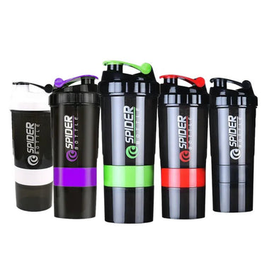 Spider Protein Shaker | Gym Shaker 550Ml with 2 Storage Extra Compartment for Gym