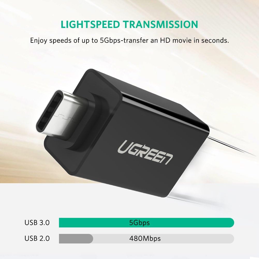 UGREEN Type-C to USB-A OTG Adapter (Black) - 20808