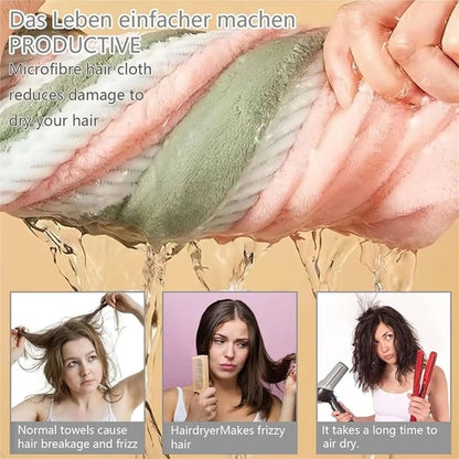 Double Thickened Microfiber Hair Towel,Hair Towel Wrap for Women,