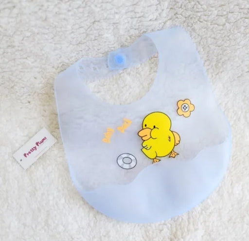 Durable Silicone Bib for Babies – Cute Unisex Designs, Lightweight with Secure Snaps, Easy-Clean