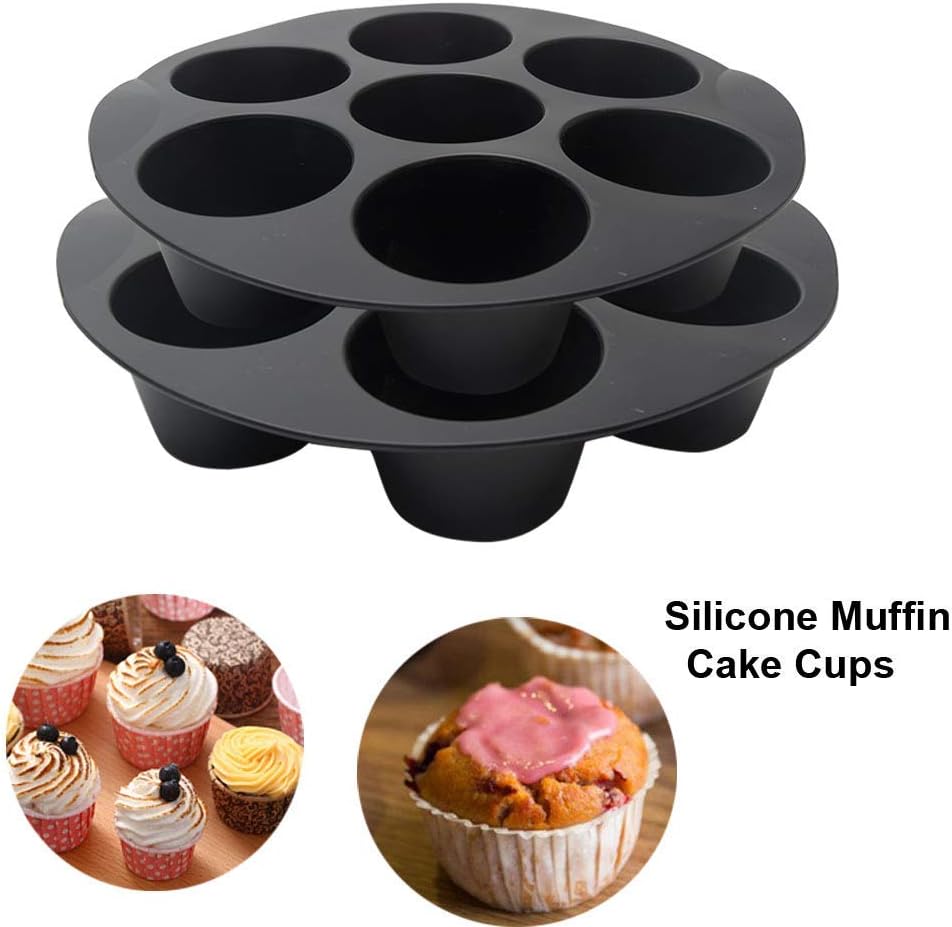 7 Inch Silicone Muffin Pan Cupcake Cups,7 Cup Air Fryer Silicone Cupcake Air Fryer Accessories