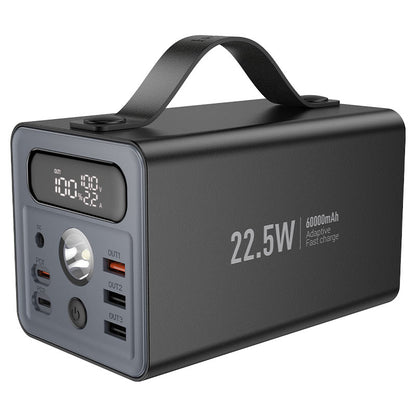 HOCO J138 Distant, power Bank, 60000mAh, Type-C and Triple USB-A Output, DC 12V Output, Dual Type-C input, with LED Lamp, LED