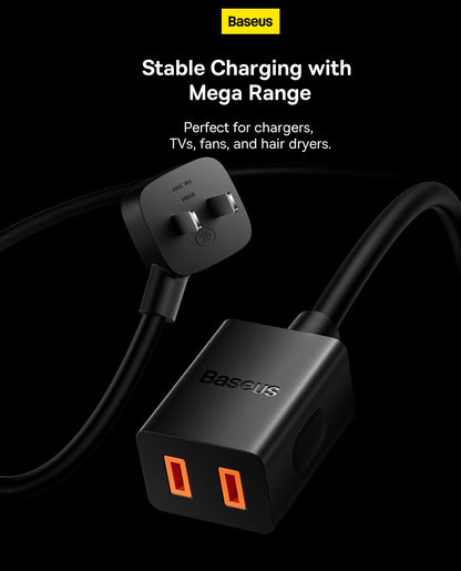 Baseus PowerCombo Mini Power-Strip 1AC with 1.0m Power Cord CN Support 2500W Max