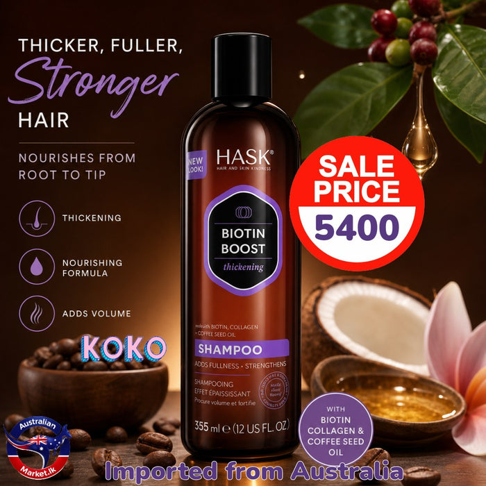 🌿 HASK Biotin Boost Thickening Shampoo – 355Ml