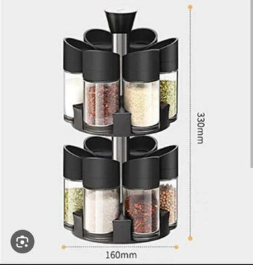 Spice Rack 12 Pcs Rotating Spice Rack Double Layer