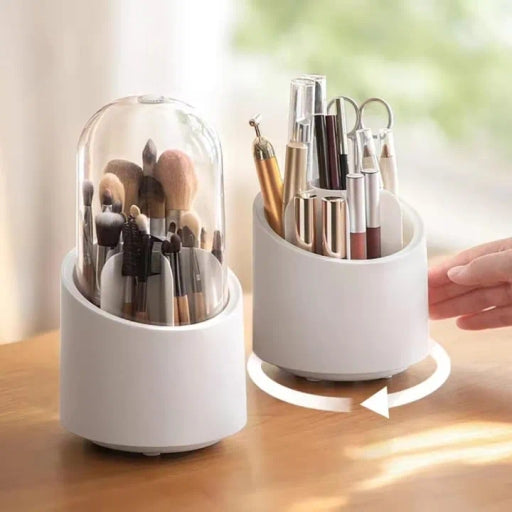 360 Degree Rotating Makeup Organizer Makeup Brush Organizer with Lid