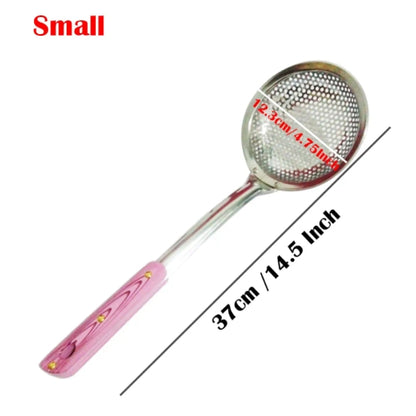 Stainless Steel Frying Spoon Large Strainer Deep Fry Oil Spoon