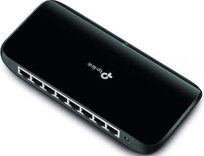 TP-Link 8 Port Gigabit Ethernet Network Switch | Plug and Play | Desktop or Wall-Mount | Plastic Case Ethernet Splitter | Fanless | Traffic Optimization | Unmanaged (TL-SG1008D)