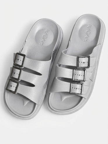 Men Adjustable Chappels 7 10 Grey Open Toe Sandals Summer Footwear Casual Slipper Comfortable Walk
