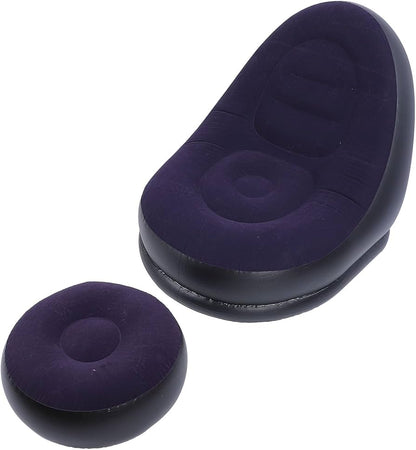 Comfortable Inflatable Sofa Set with Footrest 2PCS Air Lounge Chairs for Home Travel and Camping