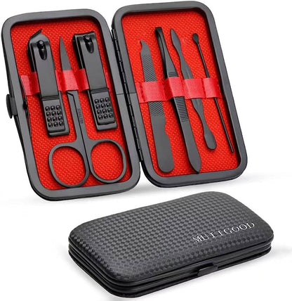 Manicure 7 - 1 Kit Stainless Steel Pedicure Kit Nail Grooming Kit Travel Case Set Nail Care Cutter Trimmer Professional Pedicure Kit Nail Scissors Grooming Kit With Leather Travel Case