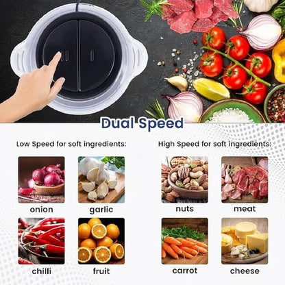 2L Electric Food Chopper & Meat Mincer, 2-Speed Stainless Steel Kitchen Grinder SMT