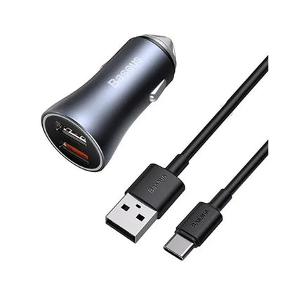 Baseus 40W USB + Type-C Car Fast Charging Charger Set with 1m Type-C / USB-C Cable