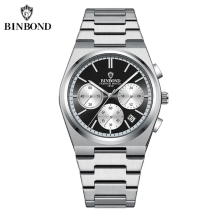 BAISHENG Nautilus Quartz Watch for Men Stainless Steel Waterproof Luminous Business Wrist Watch