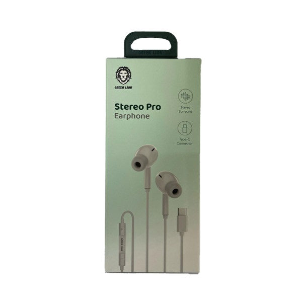 Green Lion High Quality Stereo PRO Earphones with Type-C Connector