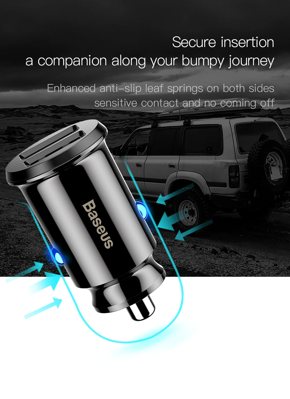 Small Trumpet 3.1A Grey Car Charger