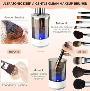 Electric Makeup Brush Cleaner & Dryer – Automatic Spin Washer for All Brush Sizes