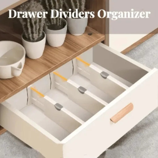 Adjustable Drawer Dividers – Retractable Plastic Organizers for Home & Office Storage