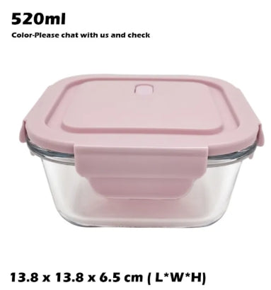 Microwave Safe Glass Containers with Lids Food Storage- (Square)