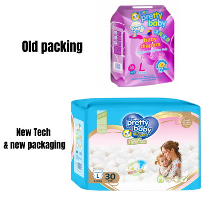 Pretty Baby | Disposable Baby Diapers | Large 30 Pcs