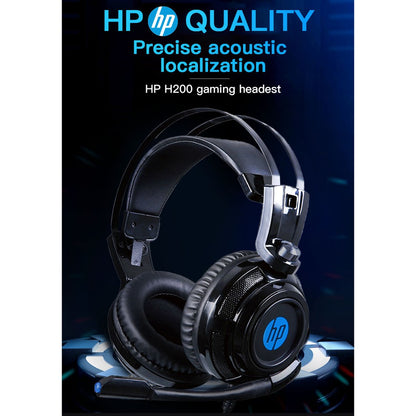 HP H200GS Wired Over-Ear Gaming Wired Headset with Rotatable Mic LED Lighting Ergonomic Design for PC
