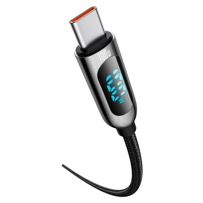 Baseus Display 1M 100W Fast Charging Data Cable Type-C to Type-C Black Digital Display- CATSK-B01