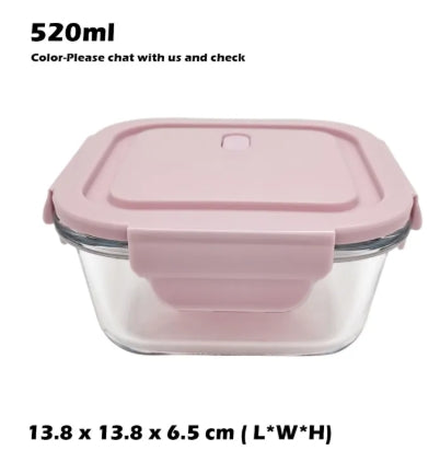 Microwave Safe Glass Containers with Lids Food Storage- (Square)