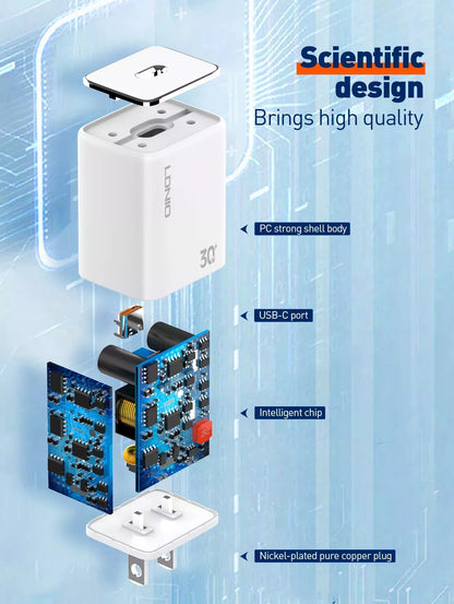 LDNIO 30W US Single USB PD Fast Charger - A1508C