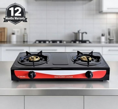 Gas Cooker Double Burner Non-Stick Coated