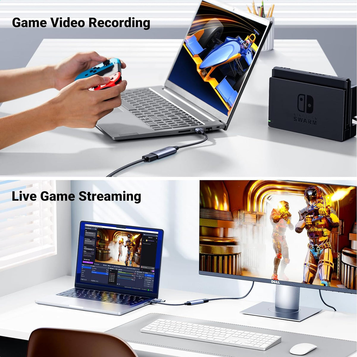 UG Video Capture Card 4K HDMI to USB-A/USB-C HDMI Capture Card Full HD 1080P USB 2.0