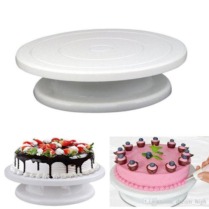 Plastic Cake Turntable Kitchen Baking Tools Set Revolving Stand