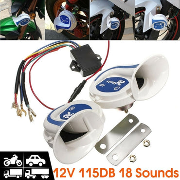 18 Sound Horn Car Horn Loud Car Horn 12V Auto Horn Universal 115Db Snail High Low Tone Waterproof
