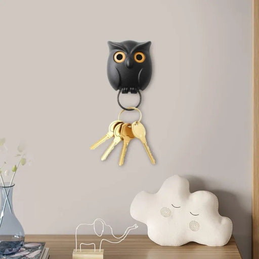 Adhesive Wall Mounted Key Holder Keychain [Owl Shaped]