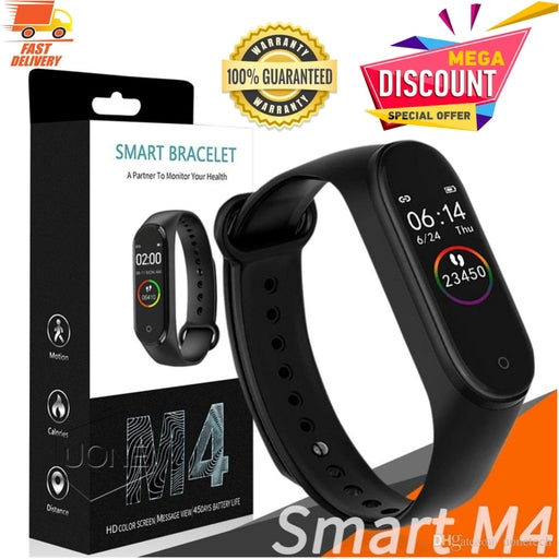 M4 Smart Watch Sports Band - Colour Display - Heart Rate Fitness Tracker Waterproof Bracelet