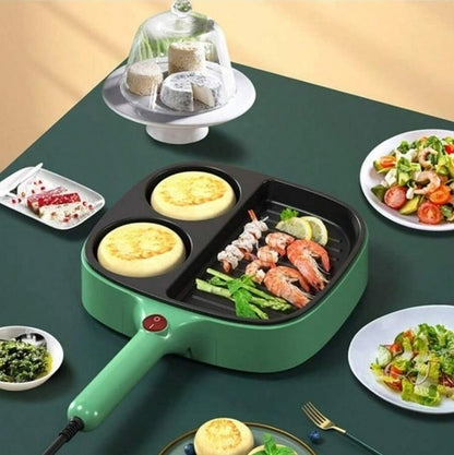 Quick and Versatile 3-in-1 Electric Griddle for Steaks, Eggs, Burgers Non-Stick Divided Skillet