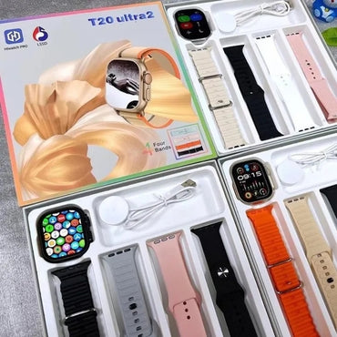 T20 Ultra2 Smart Watch 2024  Big Screen Four Stripes