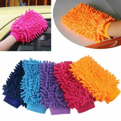 Double Sided Microfiber Washing Hand Gloves Cleaning Gloves 1Pc