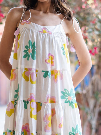 Floral Print a-Line Midi Dress