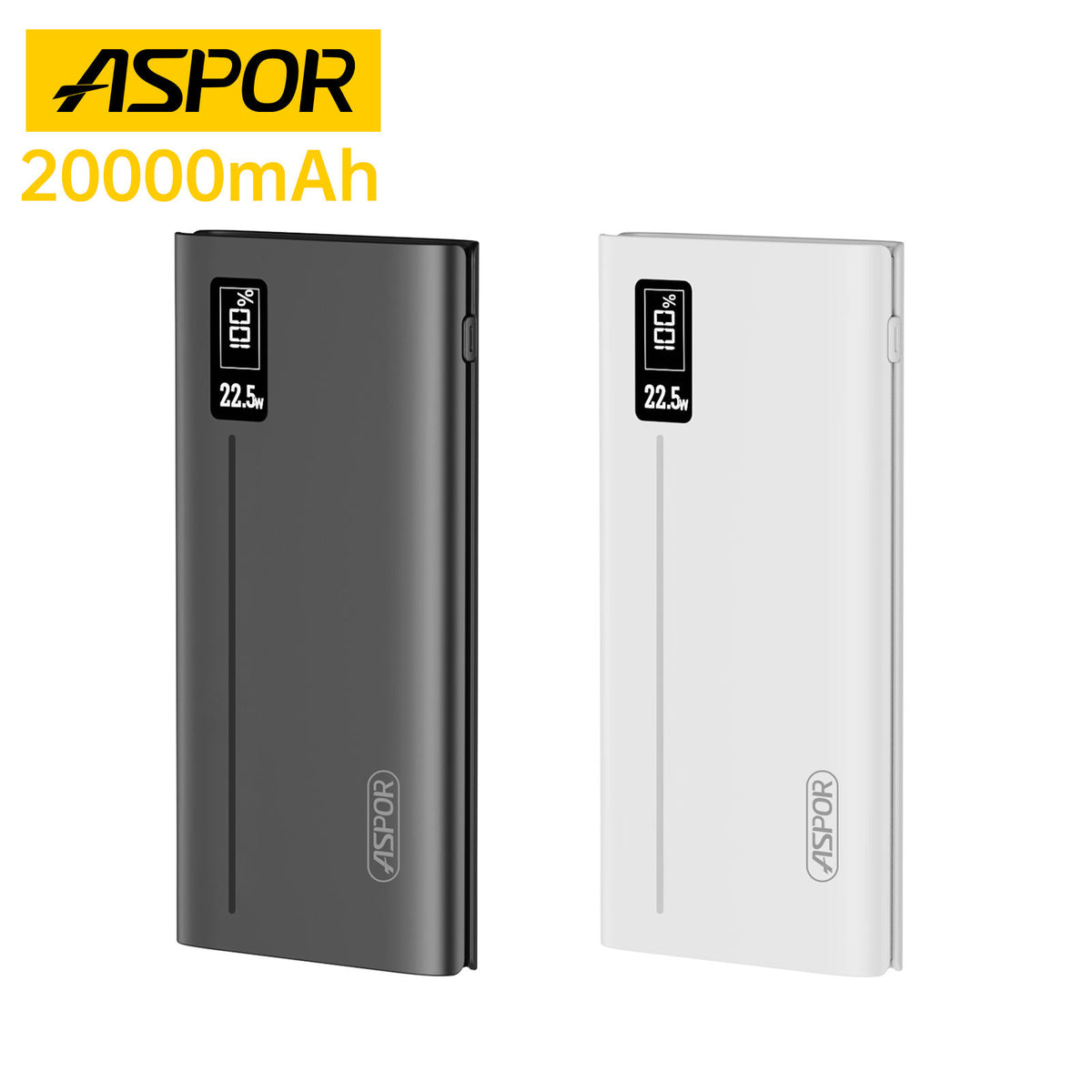 Aspor A336 Powerful 22.5W Pd QC3.0 Fast Charging Power Bank 20000mAh